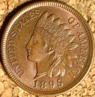 1895 Indian Head Cent - MS+++ BN POLIQUIN VAR-35 PLATE, REPUNCHED DATE (K350) - Image 1 of 4