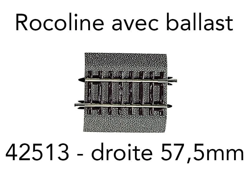ROCO Rail droit G¼ 57,5 mm Rocoline ballast souple - HO 1/87 - ROCO 42513 - Photo 1/1