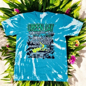 Camiseta Green Day The Saviors Anniversary Tour 2024 Talla XL Turquesa Tie-Dye - Imagen 1 de 11