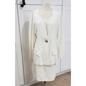 Vintage Anzug Set Damen 11 Weiß Union Made Katie MFG Made in USA Blazer - Bild 1 von 14