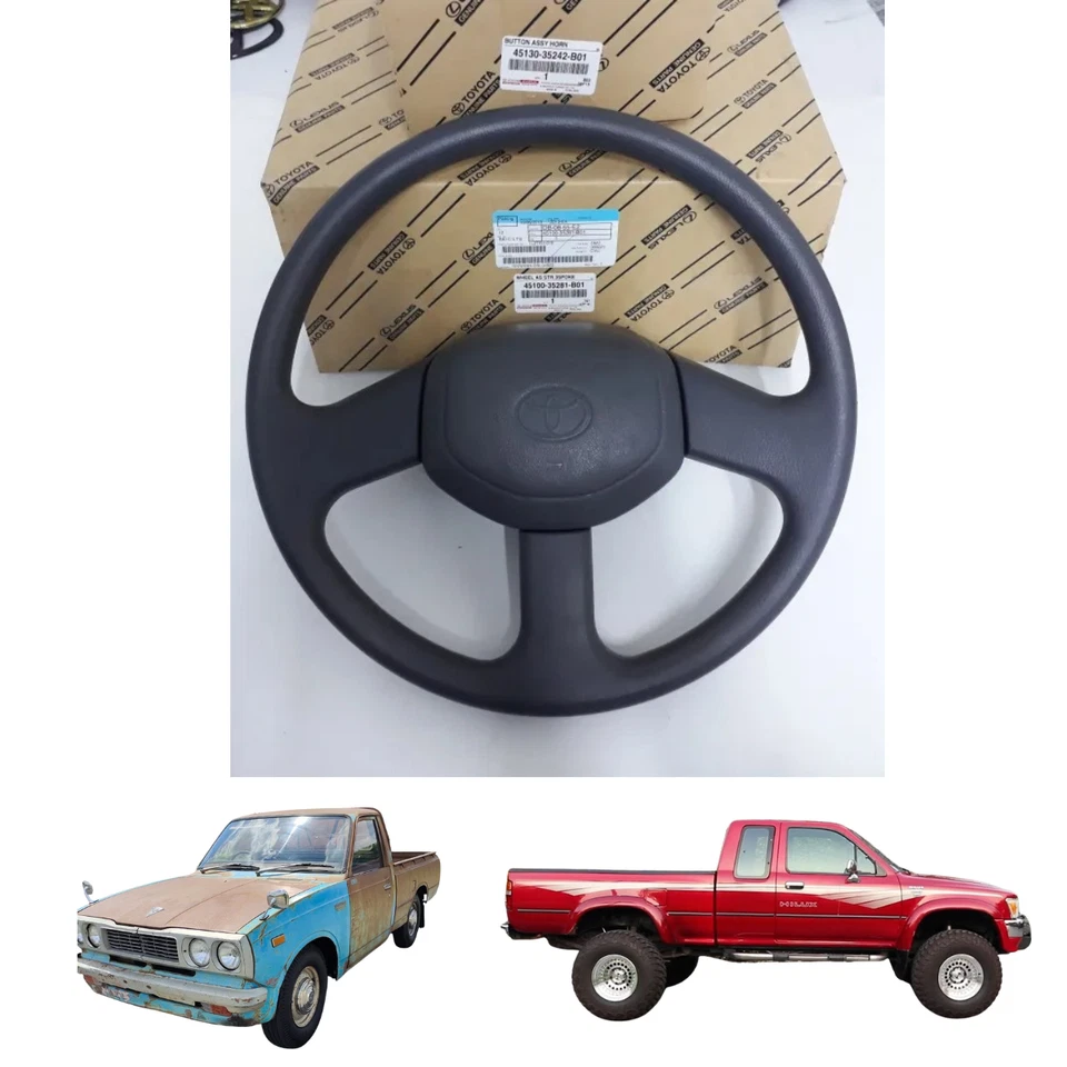 Volante FIT gris de 3 radios para camioneta Toyota con bocina 1989-1997 LN106 OEM Foto 1 de 4