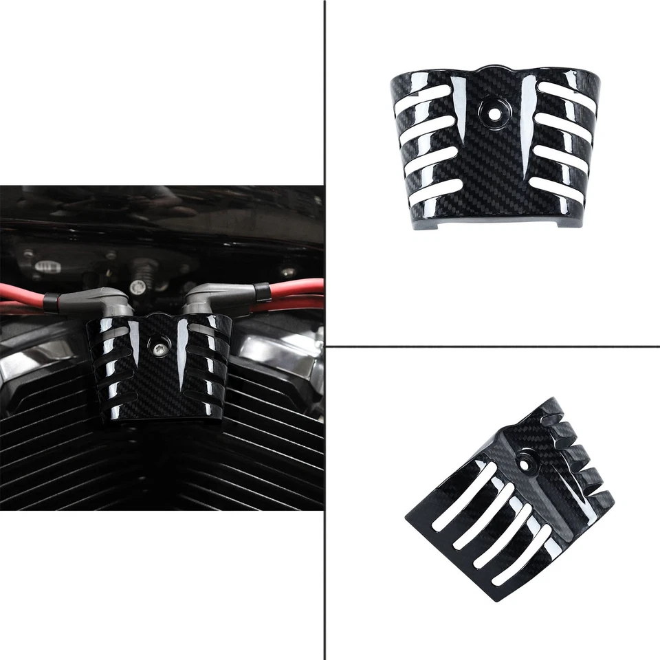 Carbon Fiber Iginition Coil Cover for Harley Low Rider Breakout FLHCS FLDE FXFBS - Image 1 of 4