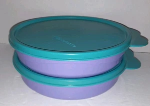 Tupperware Munchkids Divided Dish (Set of 2) Toddler Microwave Purple/teal 2552A - Picture 1 of 8
