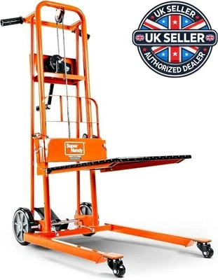 SuperHandy Material Lift Winch Stacker, Pallet Truck Dolly Lift Table Forklift