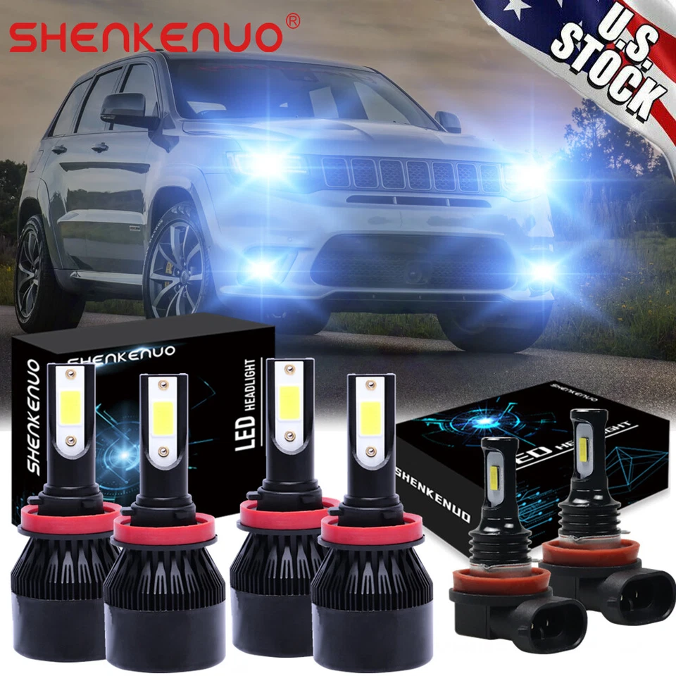 For Jeep Grand Cherokee 2019 2020 2021 8000k LED Headlight Hi/Low Beam+Fog Light - Image 1 of 4