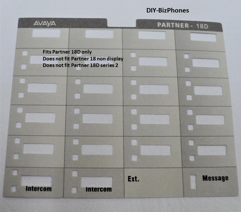 Lote com 5 pacotes de papel tira de etiqueta Desi Avaya Partner-18D Series-1 telefone Euro Lucent - Imagem 1 de 1
