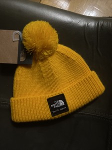the north face infant baby box logo pom beanie