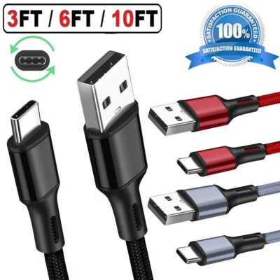 USB Type C Fast Charger Cable For Samsung Galaxy S23 S22 S20 Ultra iPhone 15 Pro - Image 1 of 4