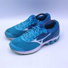 Mizuno Wave Rider 21 Lace Up Athletic Shoe Womens Size 9 J1GD180307 Blue White