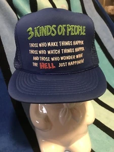 Nuevo De Colección 3 TIPOS DE PERSONAS Divertido Papá Regalo Novedad Camionero Malla/Espuma Sombrero a presión - Imagen 1 de 8