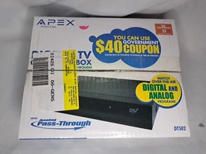 New Apex Digital DT502 TV Converter Box Analog Pass Through With Remote NIB - Picture 1 of 4