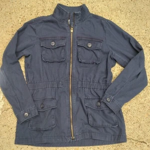 Oshkosh B'gosh childrens size 12 parka 100% cotton navy twill zip up - Picture 1 of 9