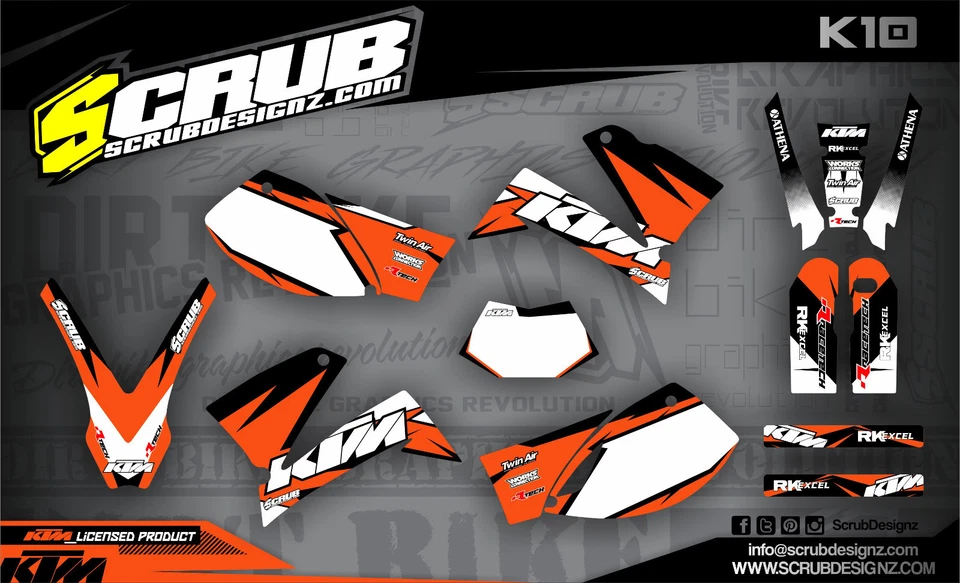 KTM Dekor SMC 625 640 660 1999 - 2004 Grafik Aufkleber SCRUB LC4 - Bild 1 von 4