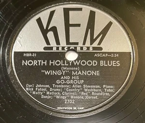 78 WINGY MANONE North Hollywood Blues / Flamingo 1949 KEM 2702 VG - Picture 1 of 2
