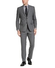 IZOD Men's Classic-Fit Suit Grey Solid 44L / 38 Flat Pant
