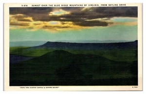 Postal Sunset Over Blue Ridge Mountains Of Virginia desde Skyline Drive VA - Imagen 1 de 2