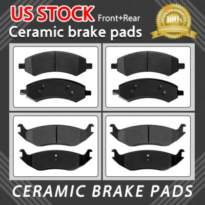 Pastillas de freno de cerámica de fibra de carbono para 2006 - 2016 2017 2018 Dodge Ram 1500 5 Lug Foto 1 de 4