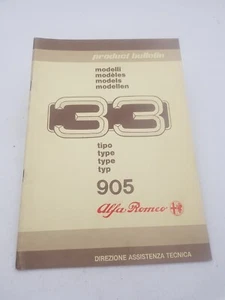 Manual de Taller Alfa Romeo Alfa 33 Tipo 905 Boletín Técnico Dati Coche '86 - Imagen 1 de 24