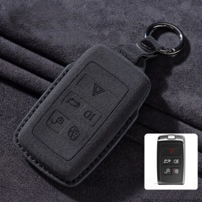 Suede Leather Remote Car Key Fob Cover For Range Rover Land Rover Sport Evoque Foto 1 de 4