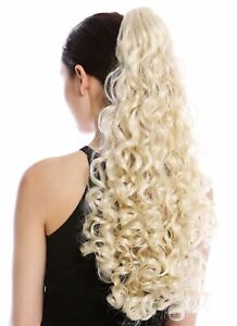 Hair Piece Ponytail Long Voluminous Strong Curly Light Blonde Blond