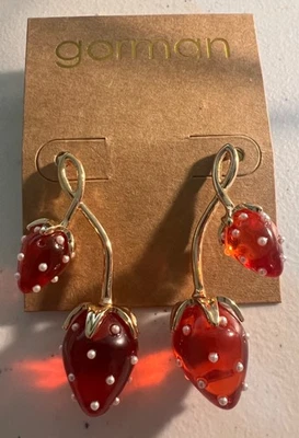 Pendientes colgantes GORMAN fresa dúo, NUEVOS, perfecto estado, AU$30,00 Foto 1 de 4