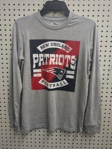 New England Patriots NFL Apparel Shirt Long sleeve Boys Size L 10/12 Gray - Picture 1 of 6