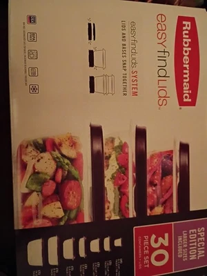 Juego de almacenamiento de alimentos Rubbermaid 30 piezas con tapas fáciles de encontrar - EDICIÓN LIMITADA AMATISTA Foto 1 de 2