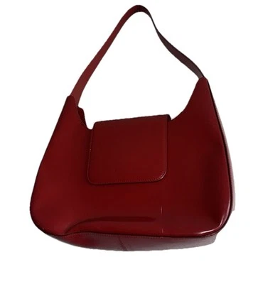 Elegante Bolso de Hombro Lancel Y2K Vintage Cuero Rojo Foto 1 de 4