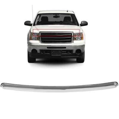 Chrome Hood Trim Molding Grille Cover For GMC Sierra 1500 2010 2011-2013 - Image 1 of 4