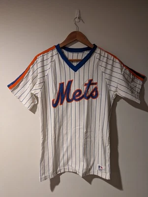 Camiseta De Colección Años 80 New York Mets MLB Béisbol Mediana Blanca Punto Arena Foto 1 de 4