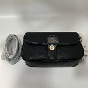 COACH CY683 Hadley Shoulder leather Bag Black Outlet NEW - Picture 1 of 8
