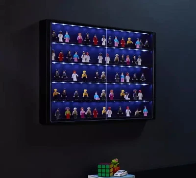 Minifiguren Vitrine Display Case mit LED Licht für LEGO® 5 Ebenen bis 80 Figuren - Bild 1 von 4