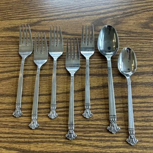 EKCO ETERNA Stainless Steel Flatware Bryn Mawr Set of 7 (5 Forks, 2 Spoons) - Picture 1 of 9
