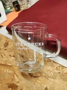 Starbucks Coffee Company White Star Clear Glass Coffee Mug Cup Vintage 2001 (JK) - Picture 1 of 9