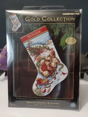 Dimensions Gold Collection Santa's Journey Christmas Stocking Kit 8752  - Image 1 of 4