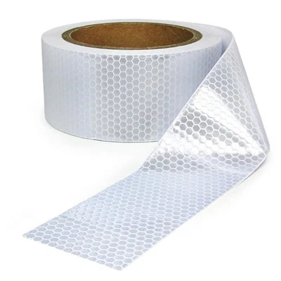 RAMROXX Signalband Markierungsband Absperrband selbstklebend reflektierend weiß 40m