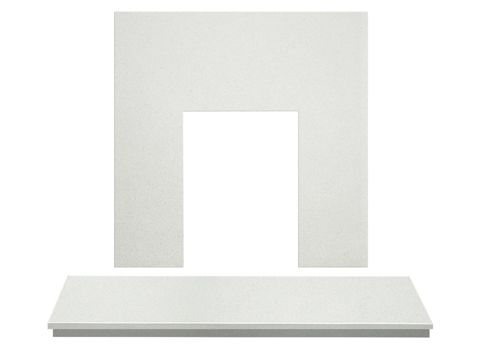 Adam White Marble Back Panel & Hearth, 54 Inch - Image 1 of 1