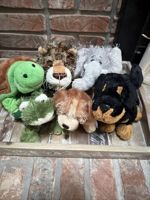 6 Lot Webkinz Ganz Plush Lot Dog Frog Elephant Leopard Turtle NO CODES - Image 1 of 3