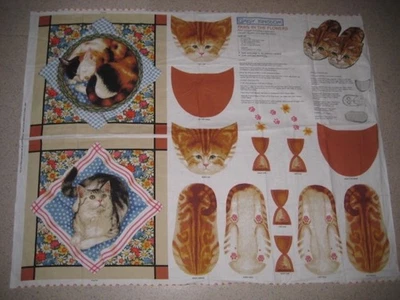 Nuevo de Lote Antiguo Daisy Kingdom Paws in the Flowers Proyecto Panel Almohadas Gato Zapatillas 1996 Foto 1 de 4