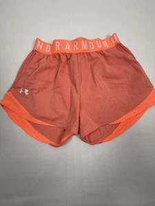 Under Armour Shorts Junior Girls Small Orange Loose Fit with Liner - Picture 1 of 6