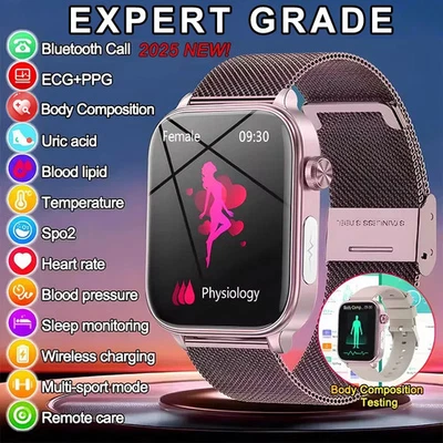 New ECG+PPG Monitoring SmartWatch Blood pressure Blood Lipid Uric Acid Menstrual - Imagem 1 de 4
