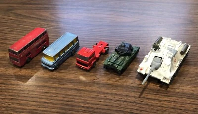 Vintage Lot 5 Corgi Junior Diecast Toy Cars Russian Medium Tank Mercedes Bus - Image 1 of 4