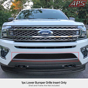 Fits 2018-2024 Ford Expedition Lower Bumper Stainless Black Mesh Grille Insert