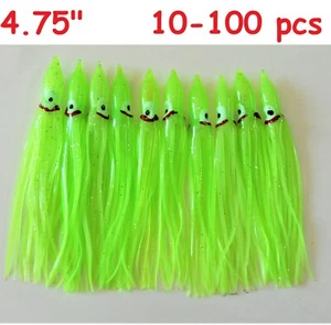 10-100 piezas señuelos de pesca de pulpo Chartreuse Hoochies de 4,75" - Imagen 1 de 5
