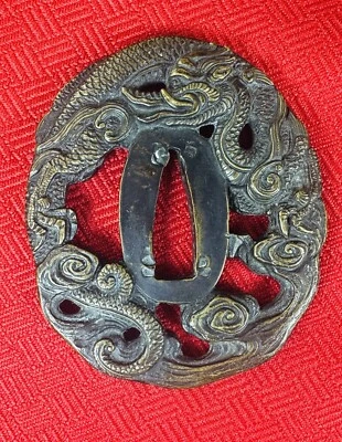 Japanese antique Tsuba Dragon  Design - Image 1 of 4