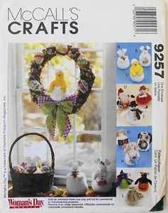 McCalls Crafts 9257 Easter Christmas Dolls Basket Door Wreath Sewing Pattern - Picture 1 of 1