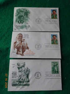 Francis D. Ouimet 1988 Bobby Jones 1981 1st day covers 3 pc lot - Picture 1 of 2