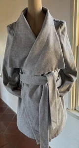 Viktoria + Woods Long Gray Wool Coat Sz 2 Made in Australia EUC Shawl Collar - Picture 1 of 9