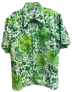 Camisa Hawaiana Kahala Vintage Liberty House Para Hombre Verde Hippie Psicodélica Bonita - Imagen 1 de 3