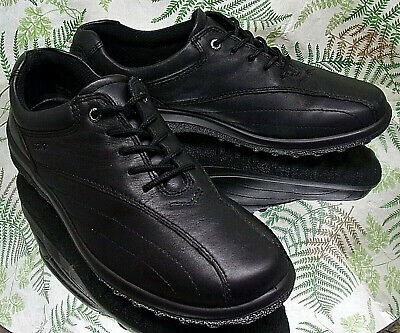 Hotter Tone Black Leather Oxfords Sneakers Walking Comfort Shoes Us Womens Sz 7 • 44.99€
